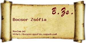 Bocsor Zsófia névjegykártya